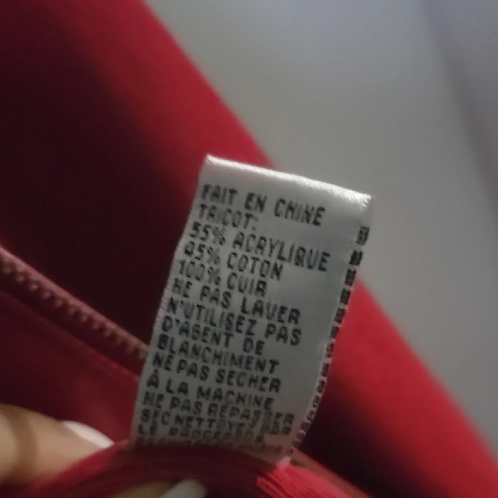 Red Leather Ruffle-Trim Jacket - Picture 6 of 7